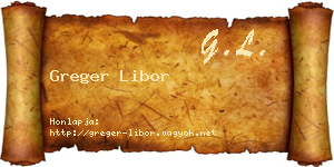 Greger Libor névjegykártya